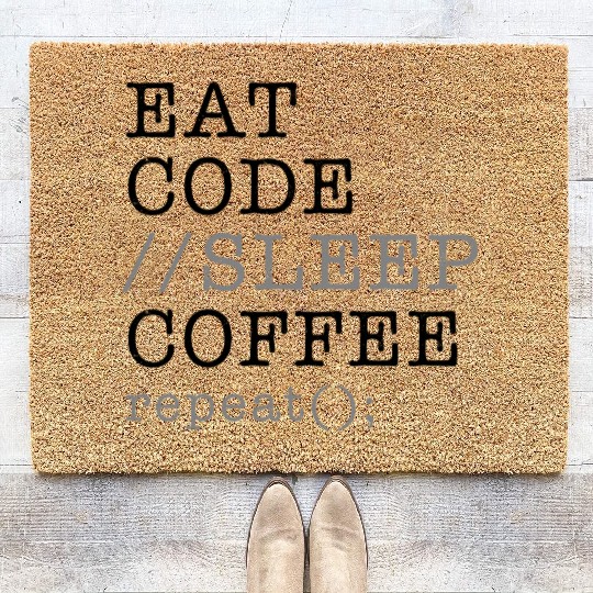 Computer Science Python Programmer Eat Code Sleep Coir Doormats