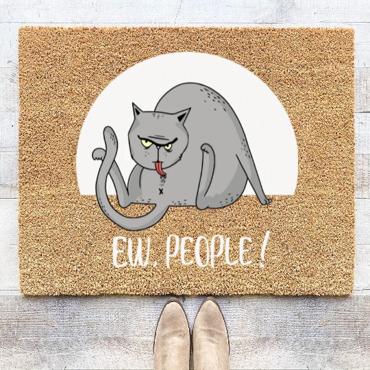 Ew People Funny Fat Lazy Cat Coir Doormats