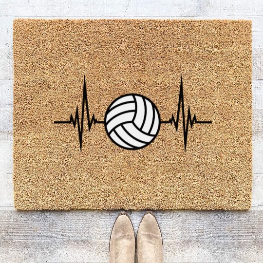 Rash Pulse Frequency Heart Beat Cool Volleyball Coir Doormats