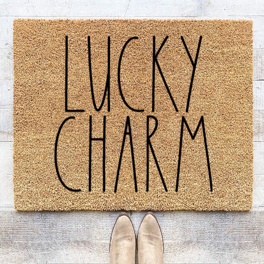 Lucky Charm Rae Dunn Inspired Minimalist Decor Coir Doormats