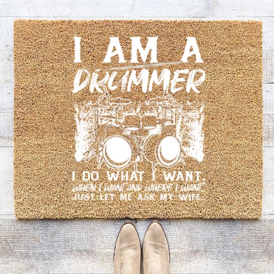 Funny Drum Player Drummer Musician Drum Player Coir Doormats