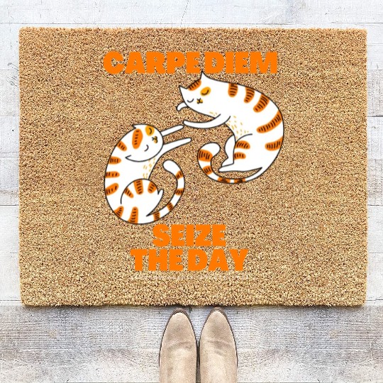 Cats Lover Carpe Diem Seize The Day Coir Doormats