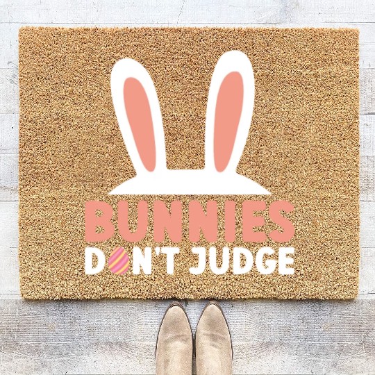Bunnies Don't Judge - Atheism Easter Coir Doormats