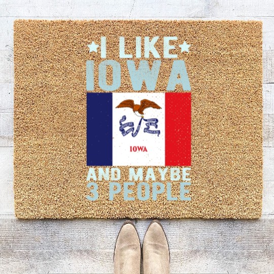 Iowa Flag US State Coir Doormats