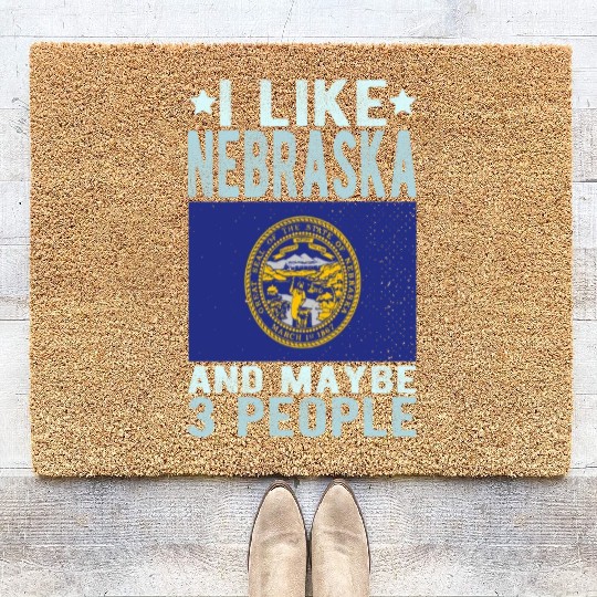 Nebraska Flag US State Coir Doormats