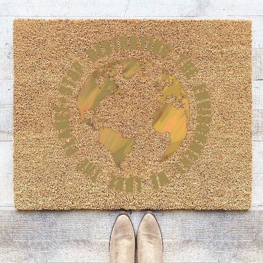 earth day stop destroying the environment Coir Doormats