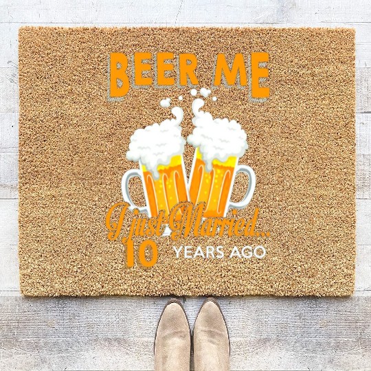 Anniversary Gift 10th 10 Years Wedding Celebration Coir Doormats