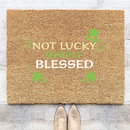 Not Lucky Simply Blessed Coir Doormats