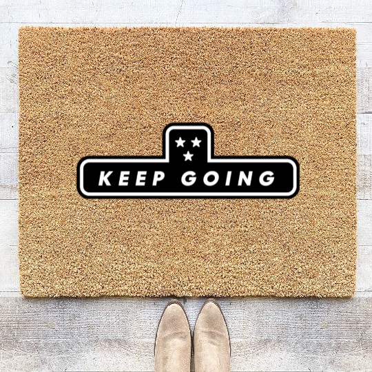 Keep Going Motivational Quote Thriller Coir Doormats