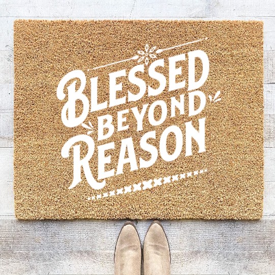Blessed Beyond Reason White Apparel & Accessories Coir Doormats