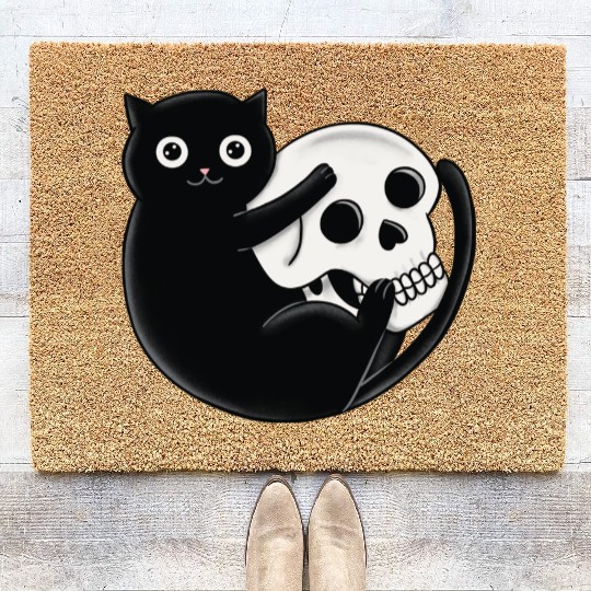 Cat And Skull Coir Doormats