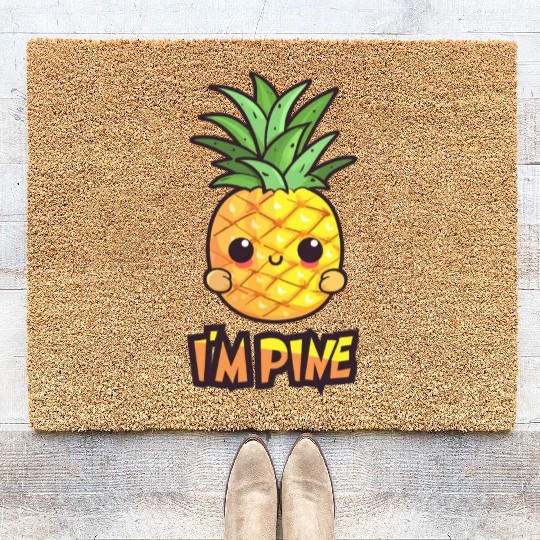i'm pine funny pineapple design Coir Doormats