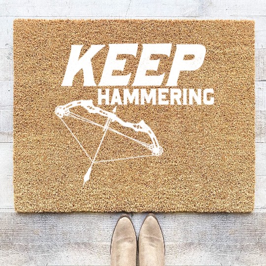 Keep Hammering Archery Target Bow & Arrows Coir Doormats