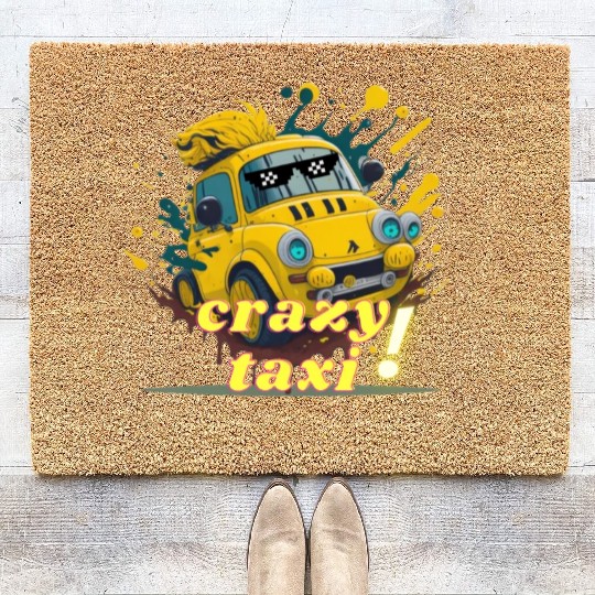 crazy taxi Coir Doormats