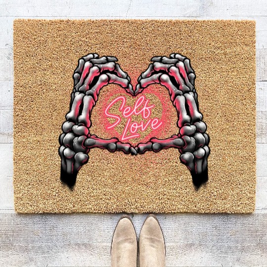 Self Love Bones Heart Coir Doormats