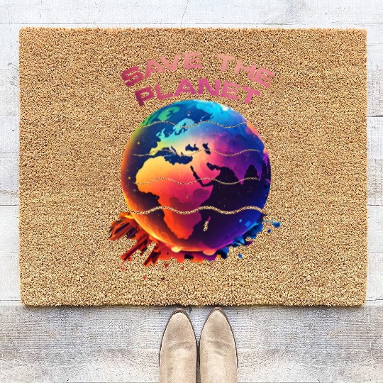 Save the Planet Nature Environment Earth Coir Doormats