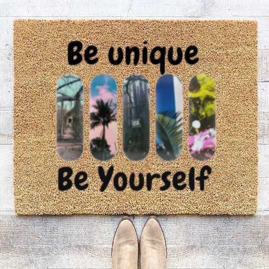 Ski Panels with Be Unique Be Yourself Motivation Coir Doormats