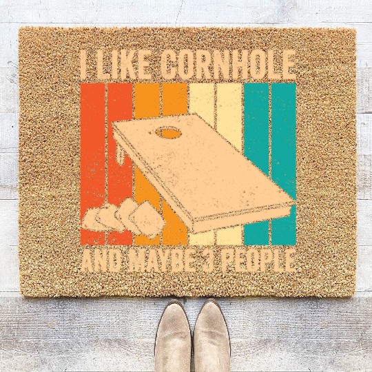 Funny Cornhole Retro Coir Doormats