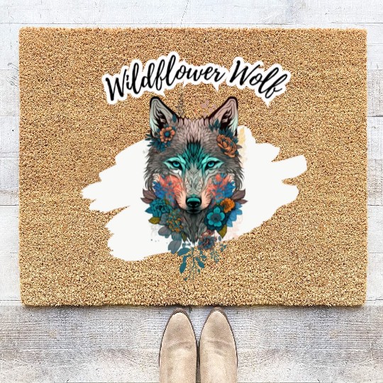 Wildflower Wolf Coir Doormats