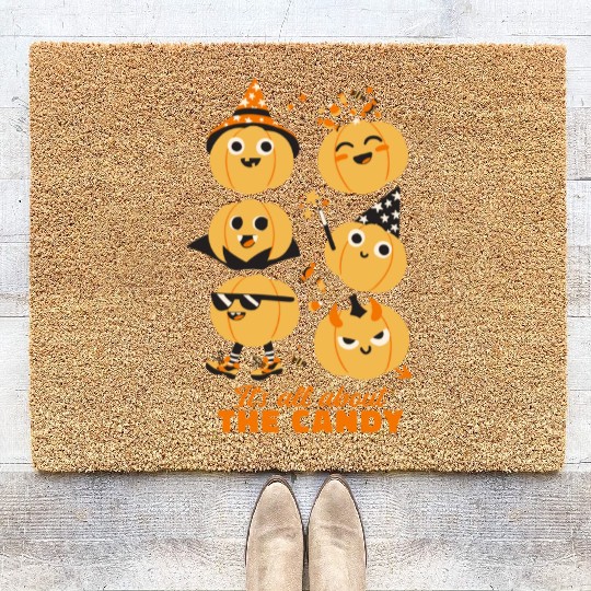 Halloween Pumpkin Cute Kids Candy Coir Doormats