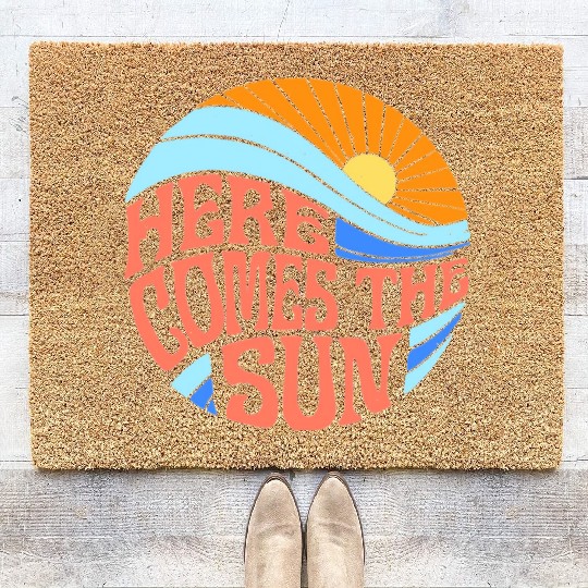 Here comes sun Coir Doormats