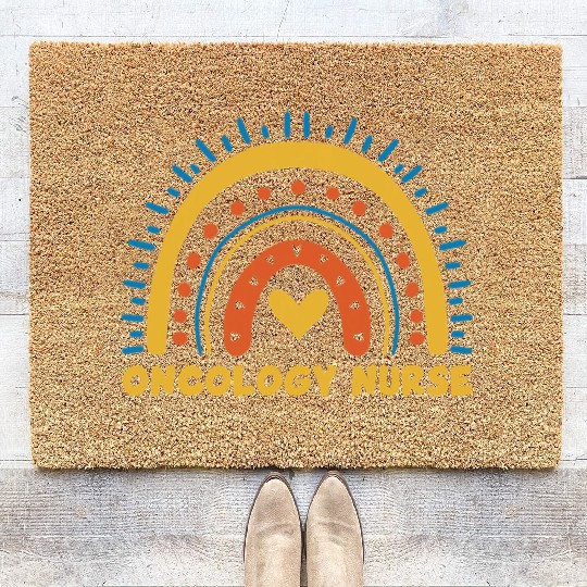 Great Oncology Nurse Rainbow RN Nurses Team Coir Doormats