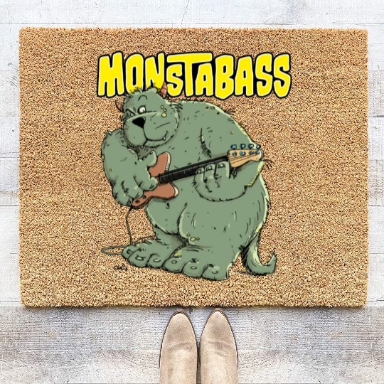 Monster Bass Guitar Player Coir Doormats