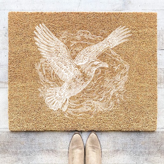 Flying Seagull Over The Water Cloud Coir Doormats