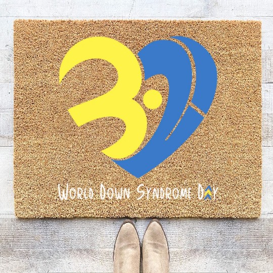Love World Down Syndrome Awareness Day Love 3 Coir Doormats