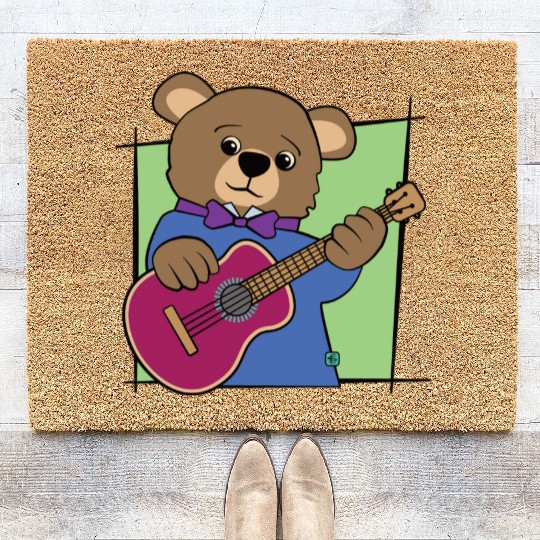 Bear Cub Guitar Music Coir Doormats