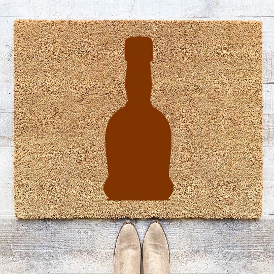 Liquor Bottle Vector Single Color Coir Doormats