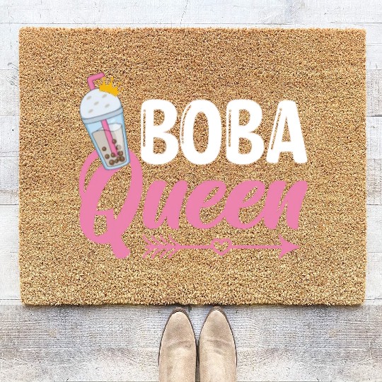 Boba Queen Bubble Tea Lover Boba Tea Drinker Coir Doormats