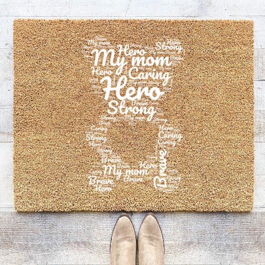 Teddy bear Shape Design Mothers day Gift Coir Doormats