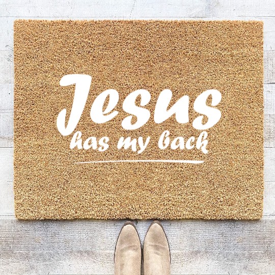 Jesus Has My Back Coir Doormats