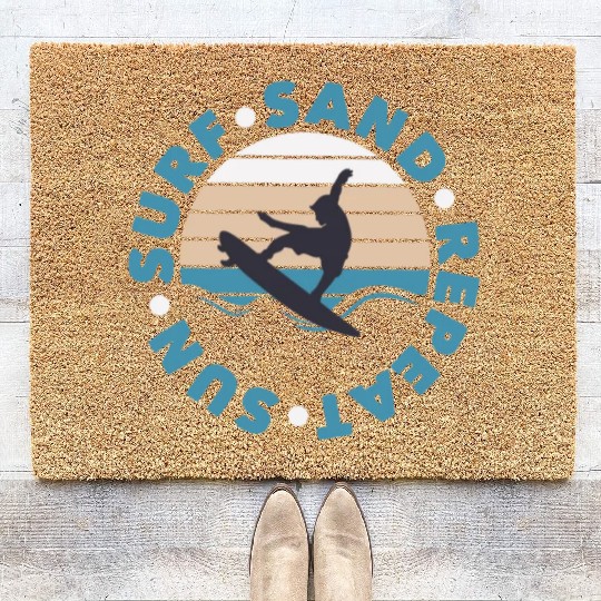 Sun Surf Sand Repeat Surfing Coir Doormats Coir Doormats