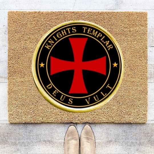 Knights Templar Deus Vult Coir Doormats