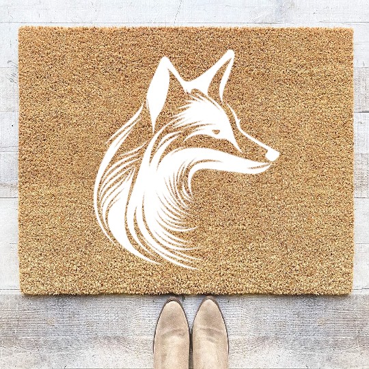 Beautiful Tattoo Fox Portrait Coir Doormats