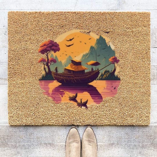 Sunset Boat Ride in Ninh Binh Coir Doormats