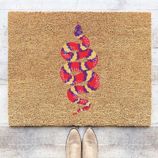 Black Snake Tarot Card Style Design Coir Doormats