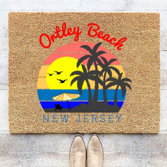 Ortley Beach New Jersey Beach Sunset Coir Doormats