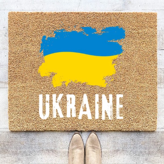 Ukraine Flag Ukrainian Support Pride Coir Doormats