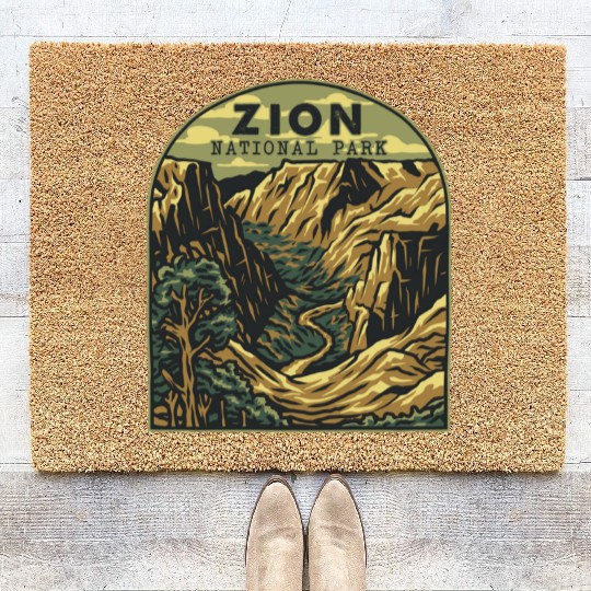 zion national park Coir Doormats