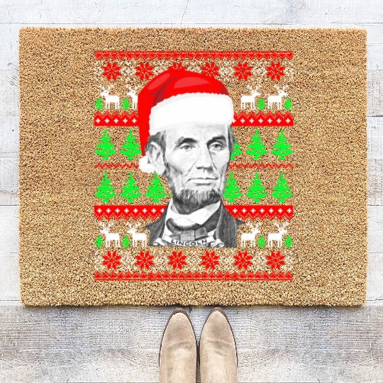 Abraham Lincoln Santa Ugly Coir Doormats
