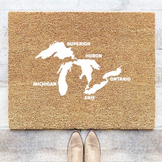 Great Lakes Map Coir Doormats