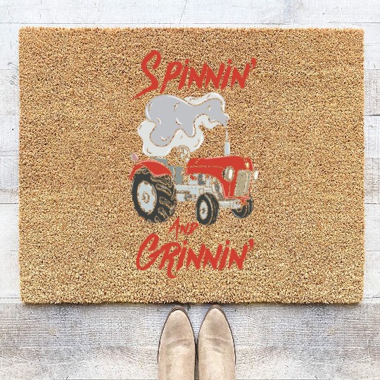 Tractor Pulling Farmer Coir Doormats
