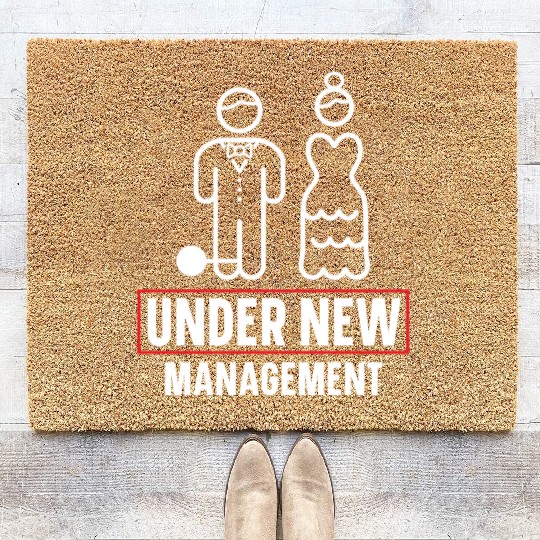 Bride And Groom Wedding Day Marriage Just Married Coir Doormats