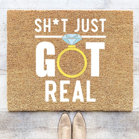 Bride And Groom Wedding Day Marriage Just Married Coir Doormats