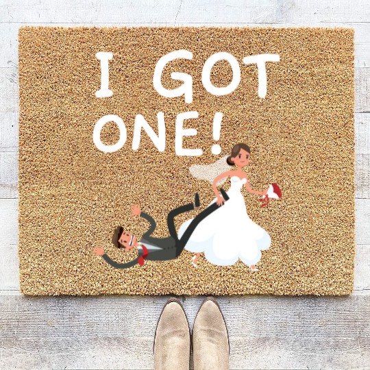 Bride And Groom Wedding Day Marriage Just Married Coir Doormats