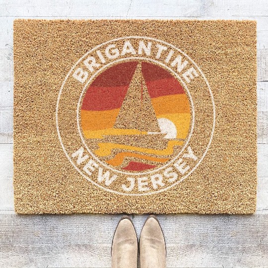 Brigantine New Jersey Sailboat 70S Sunset Coir Doormats