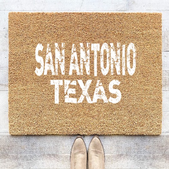 San Antonio Texas Distressed Coir Doormats